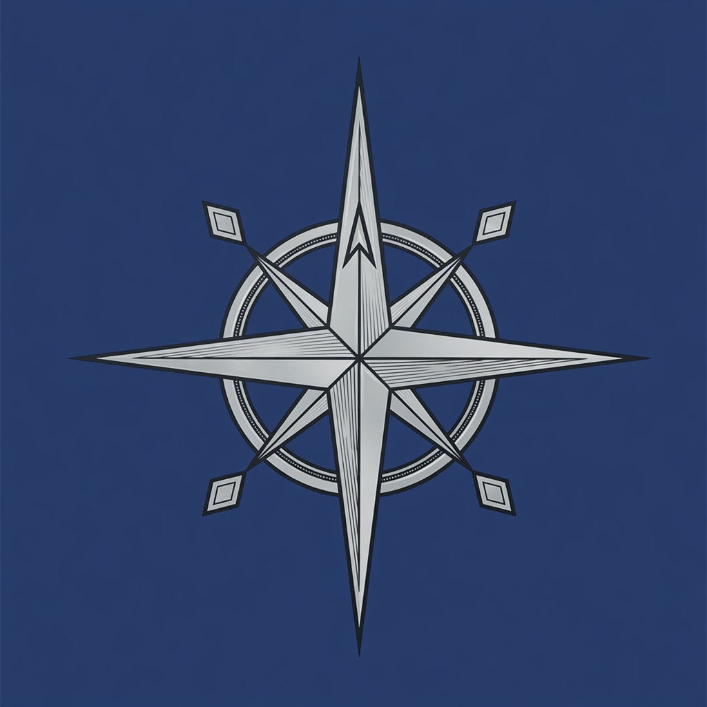 An open night book under a polar star